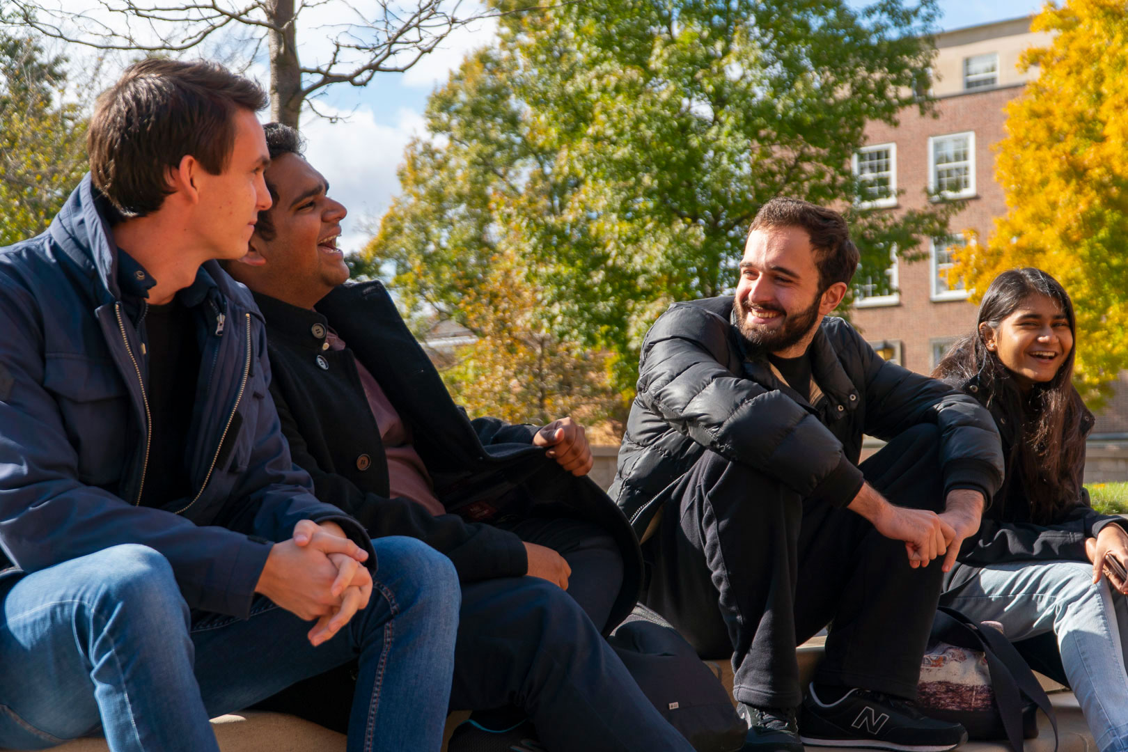 Students hanging out on a-quad