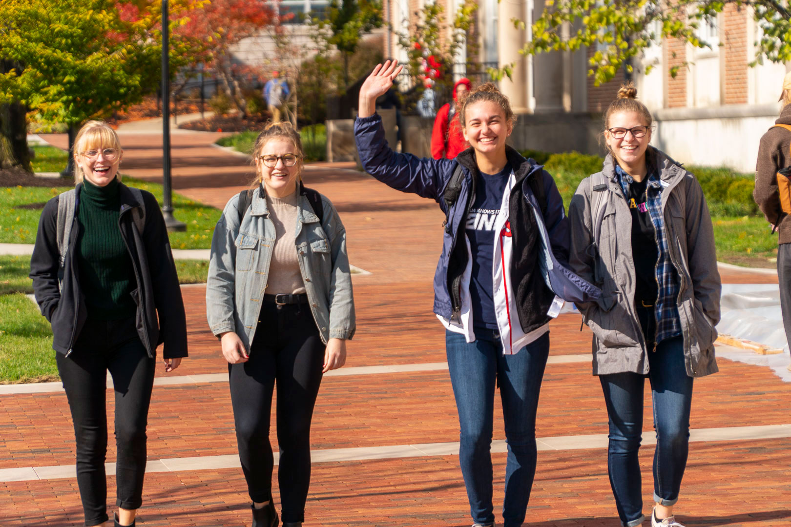 Students walking on a-quad