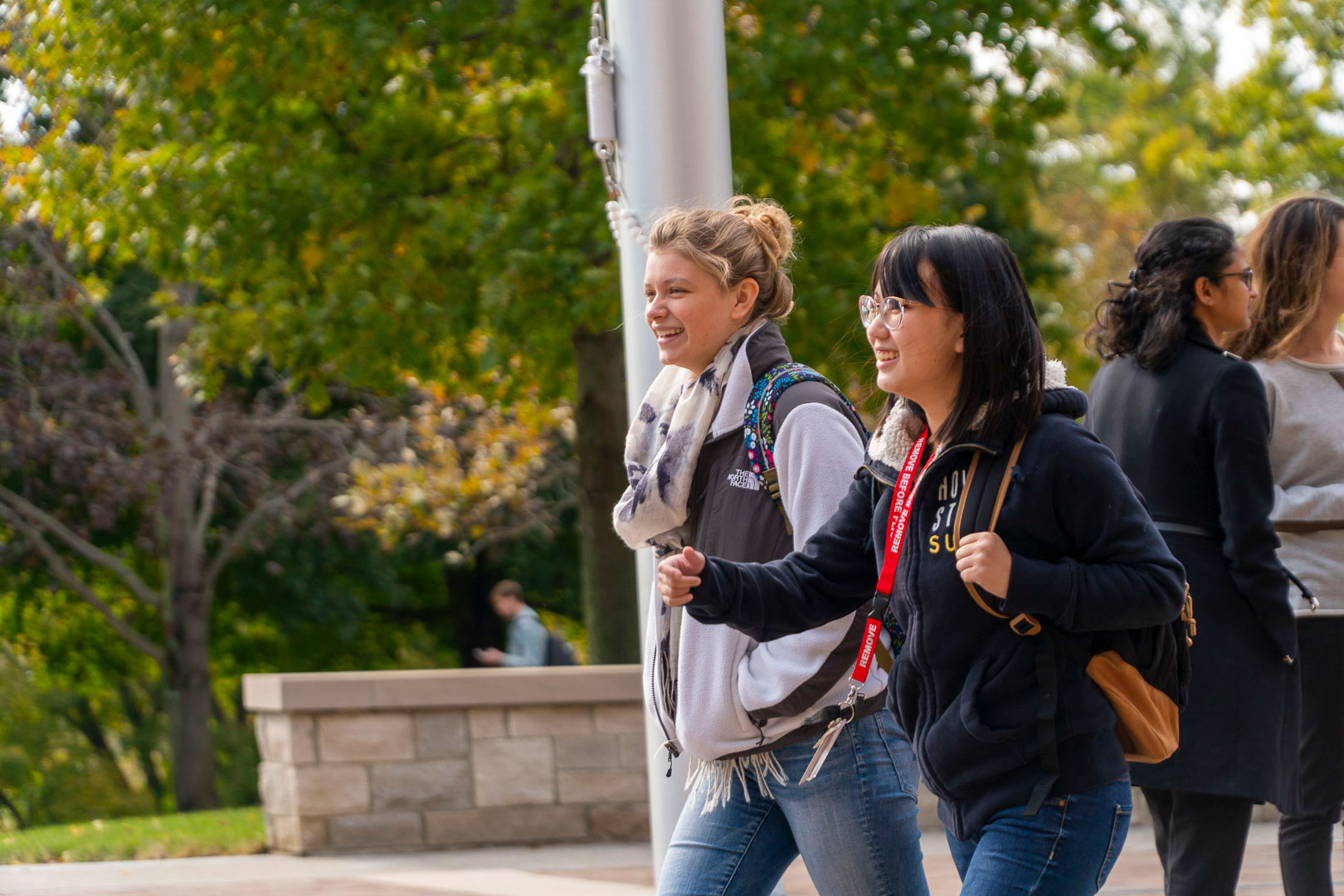 Students walking on a-quad