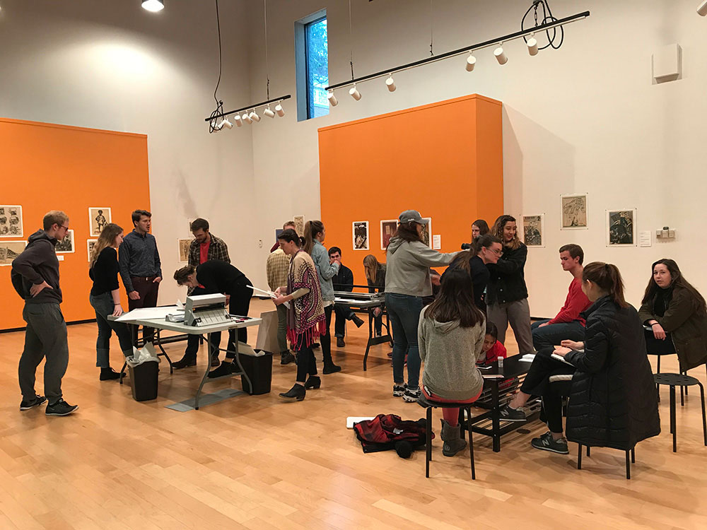 Students in the museum gallery