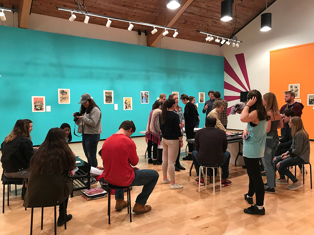 Students in the museum gallery