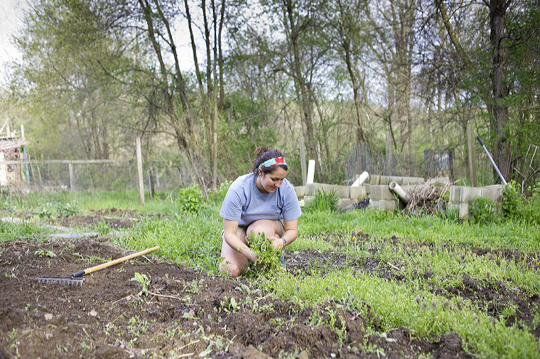 Student in the garden