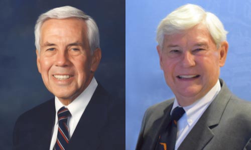 Side-by-side portrait photos of Richard Lugar and Robert Graham