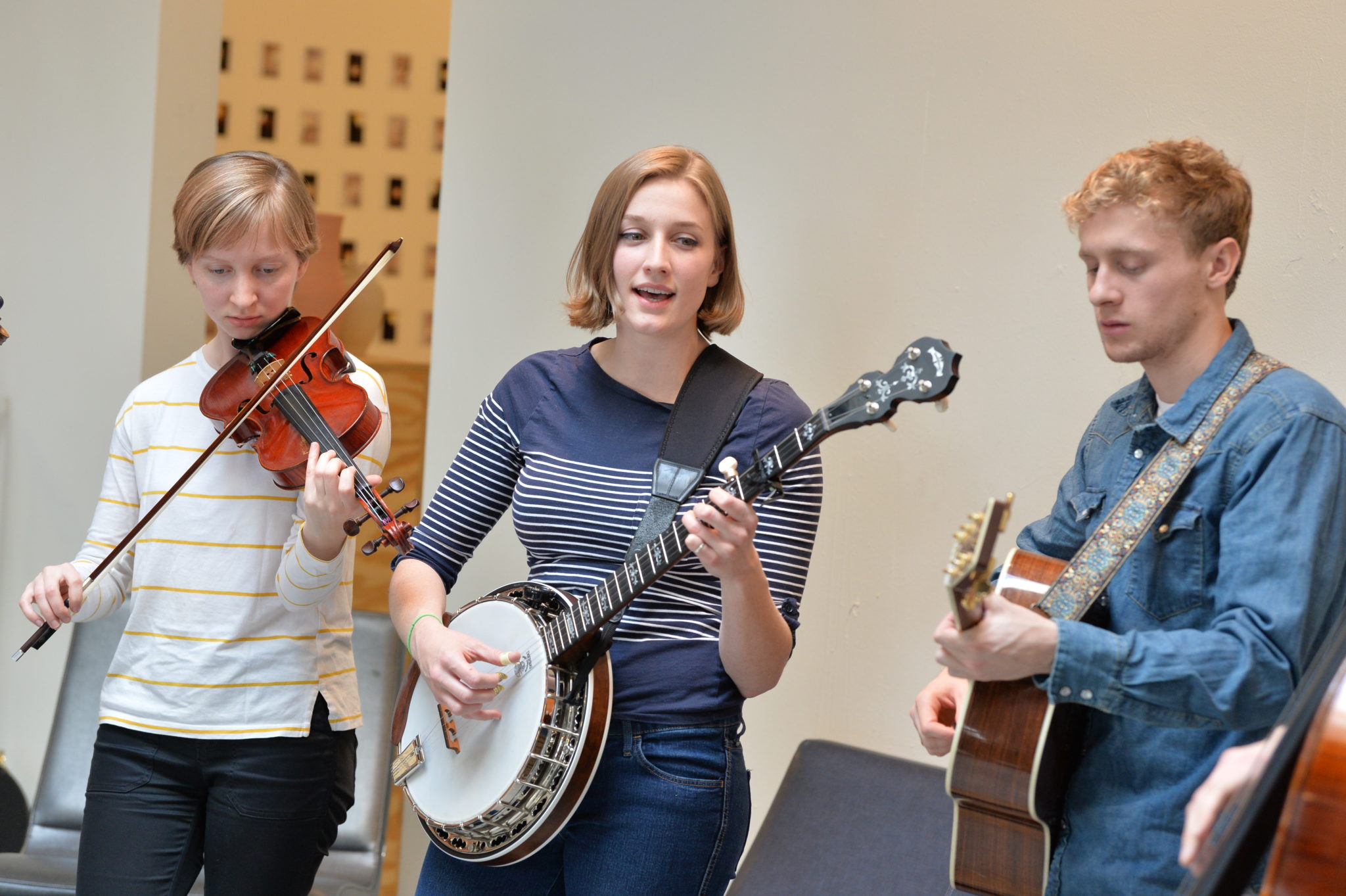 Students playing instruments