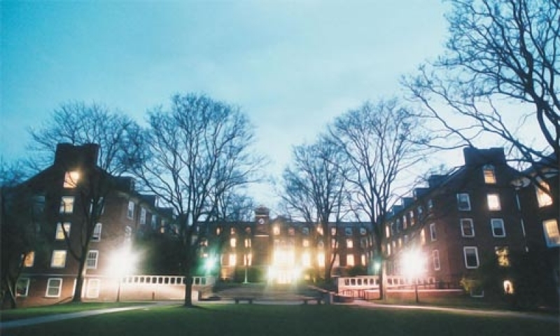 Residence Hall at night