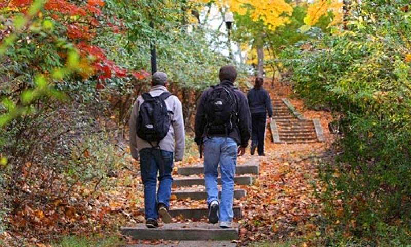 Students walking