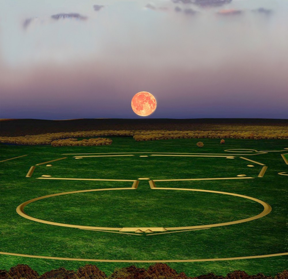 Moonrise at the Octagon Earthworks, Newark Ohio poster