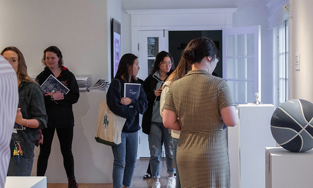 Students in the gallery