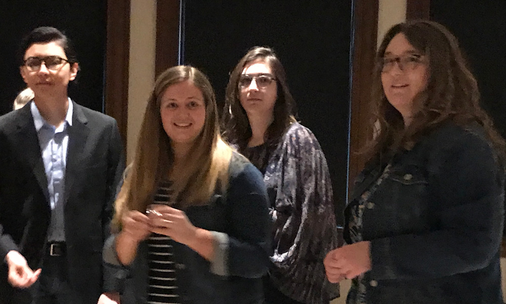 Students at the Eta Sigma Phi initiation ceremony