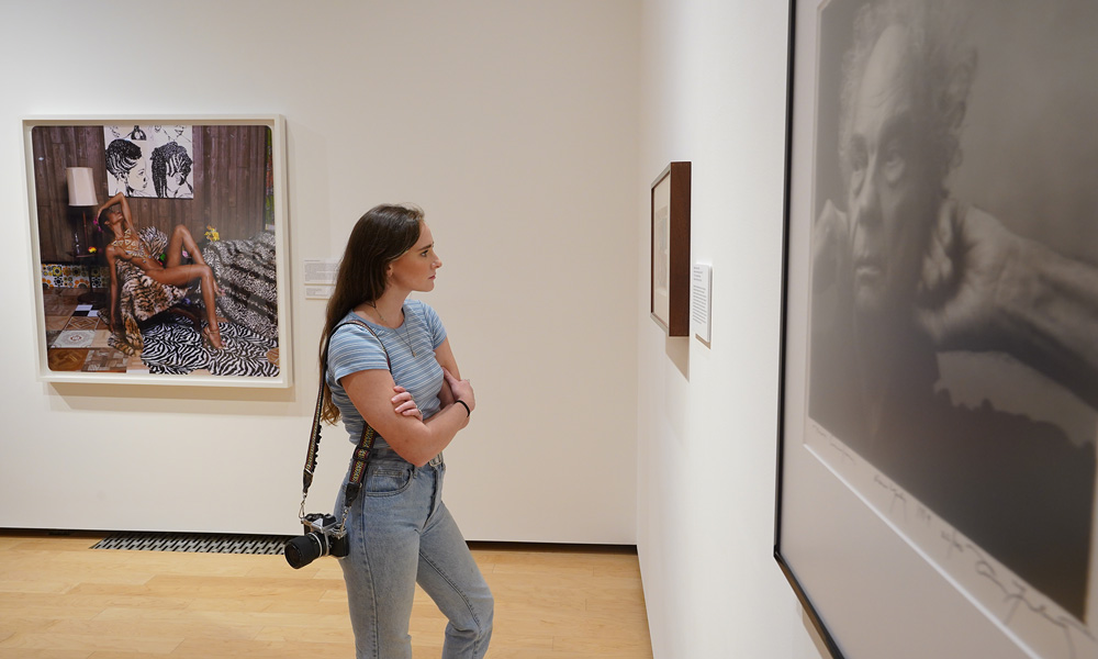 Students interacting with the About Ourselves/Inside Ourselves exhibit