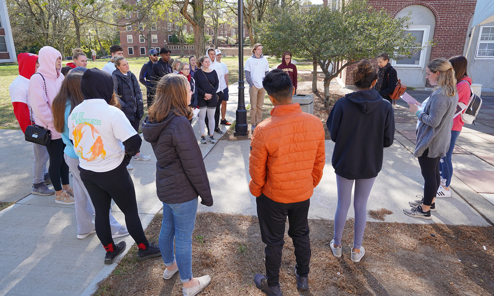 Students practicing mindfulness