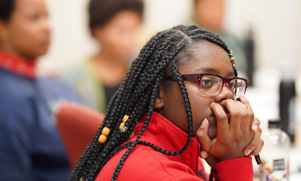 Students engaging in classroom discussion