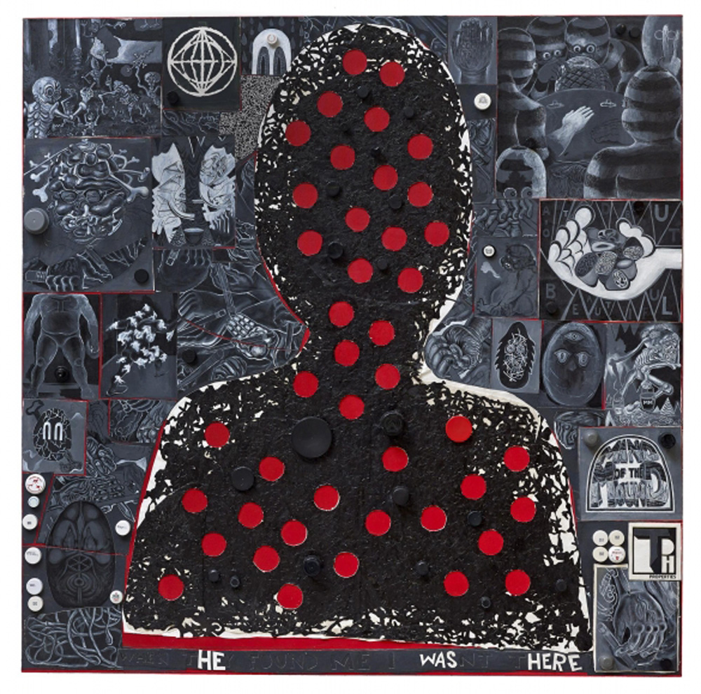 Trenton Doyle Hancock, When They Found Me I Wasn't There, Version #2, 2016, Acrylic and mixed media on canvas, 72x72in, Courtesy of Hedy Fischer and Randy Shull