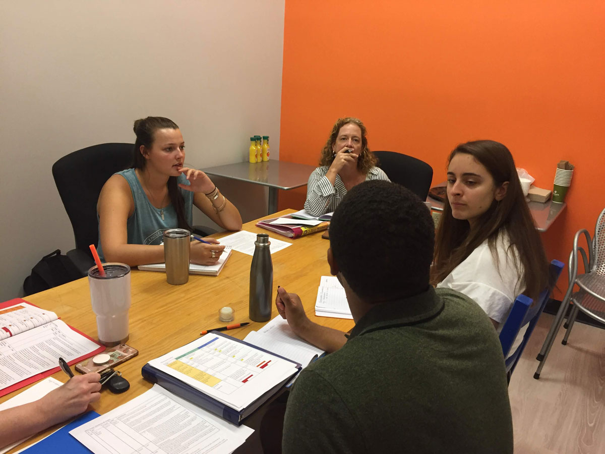 Students at table