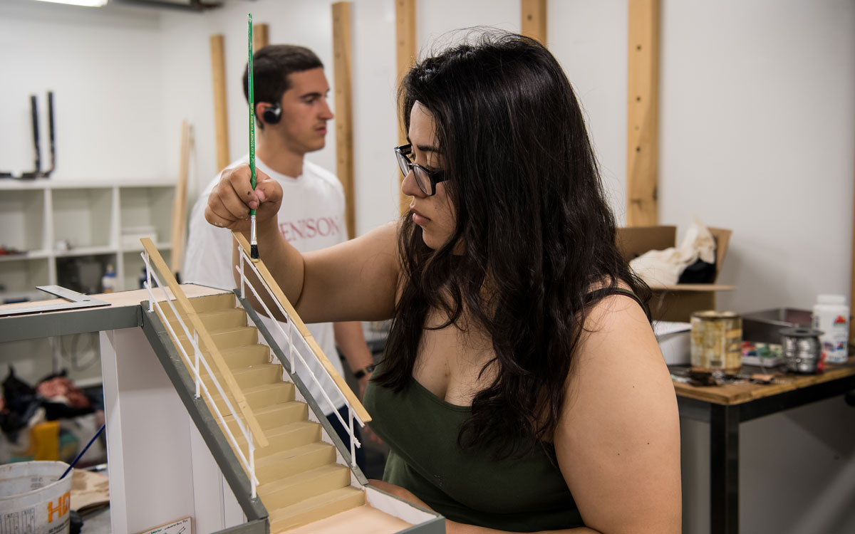 Student working on Sculpture