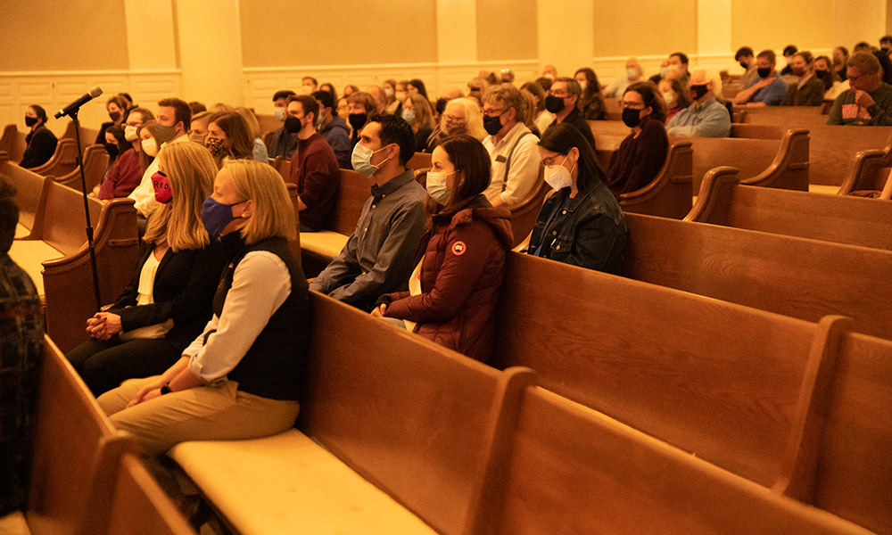 Audience at Dr. Amy Acton's talk