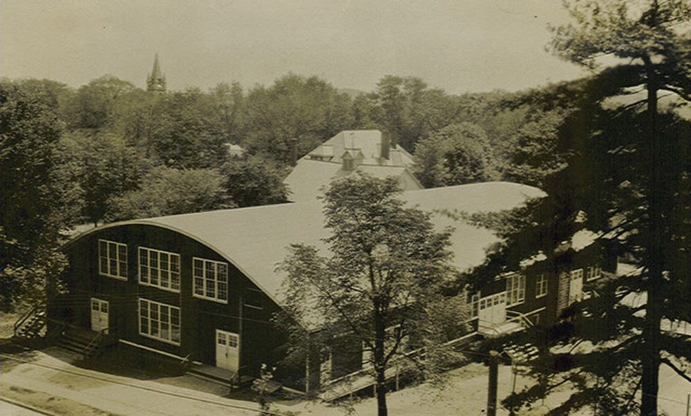 The Wigwam basketball court, with Monomoy Place in the background.