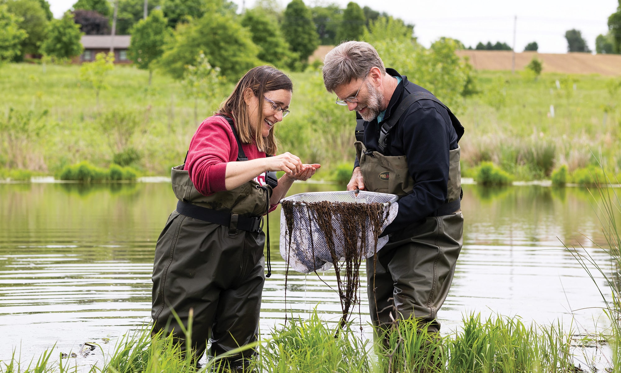 Professors Jessica Rettig and Geoff Smith have shared the same Denison teaching position for two decades.