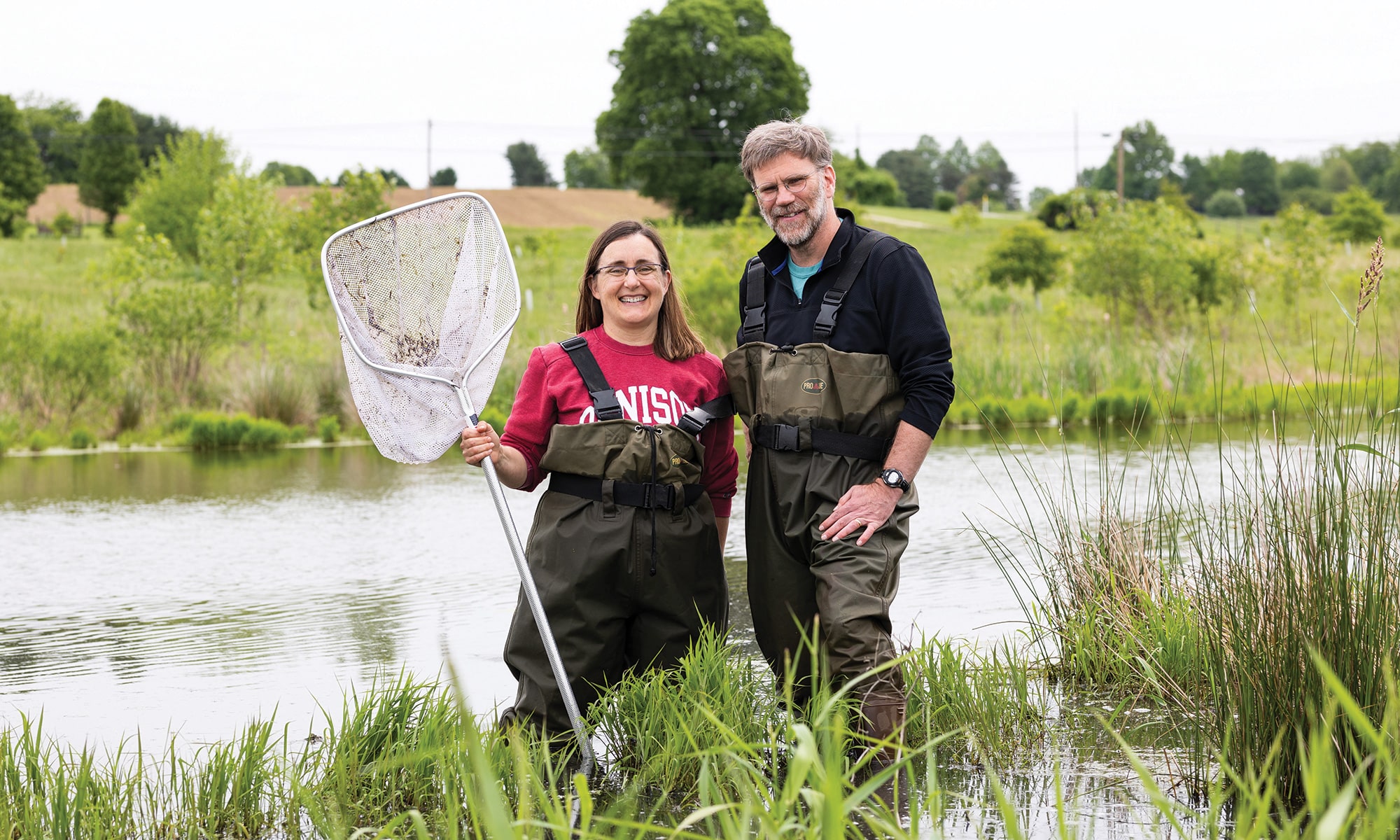 Professors Jessica Rettig and Geoff Smith have shared the same Denison teaching position for two decades.