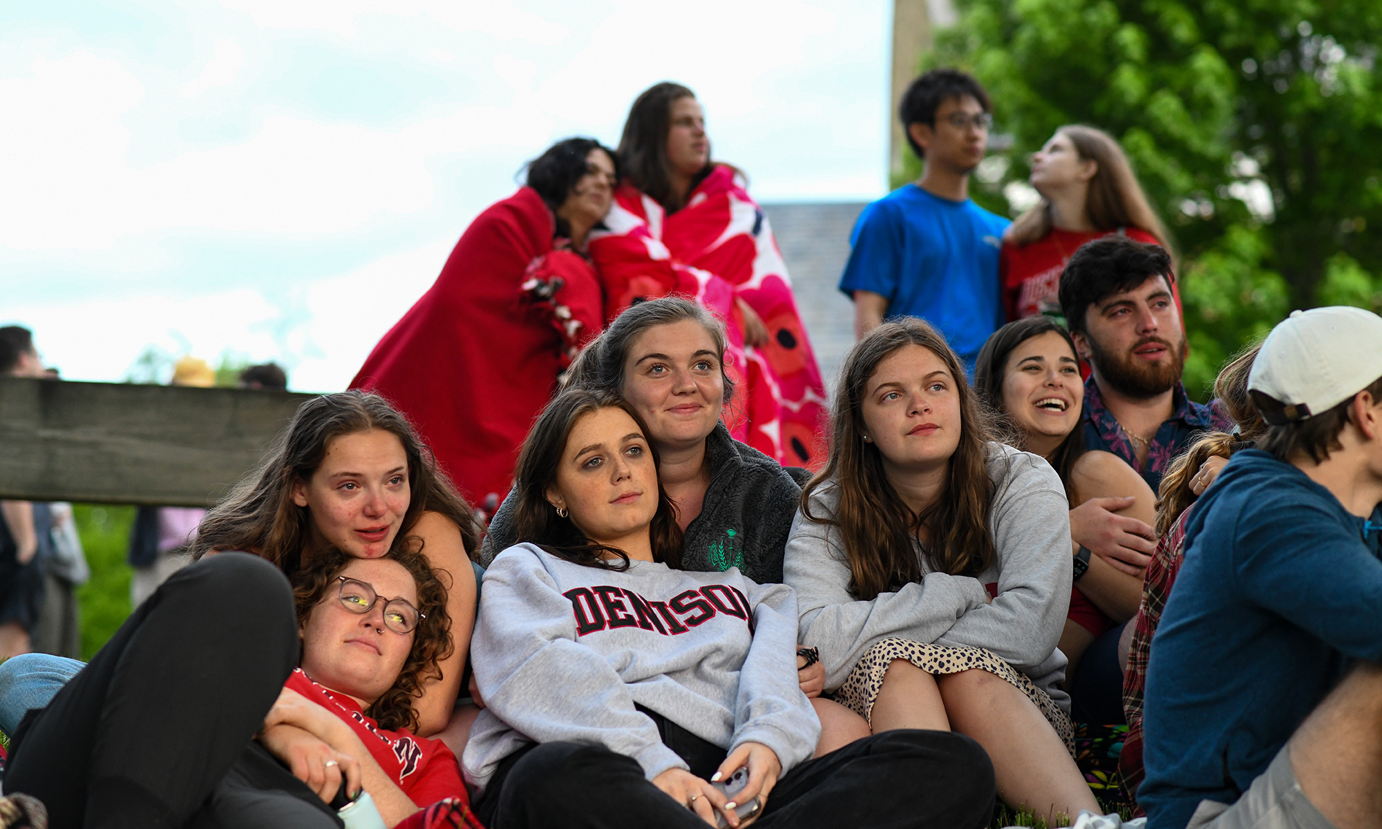 Students watching the sunrise