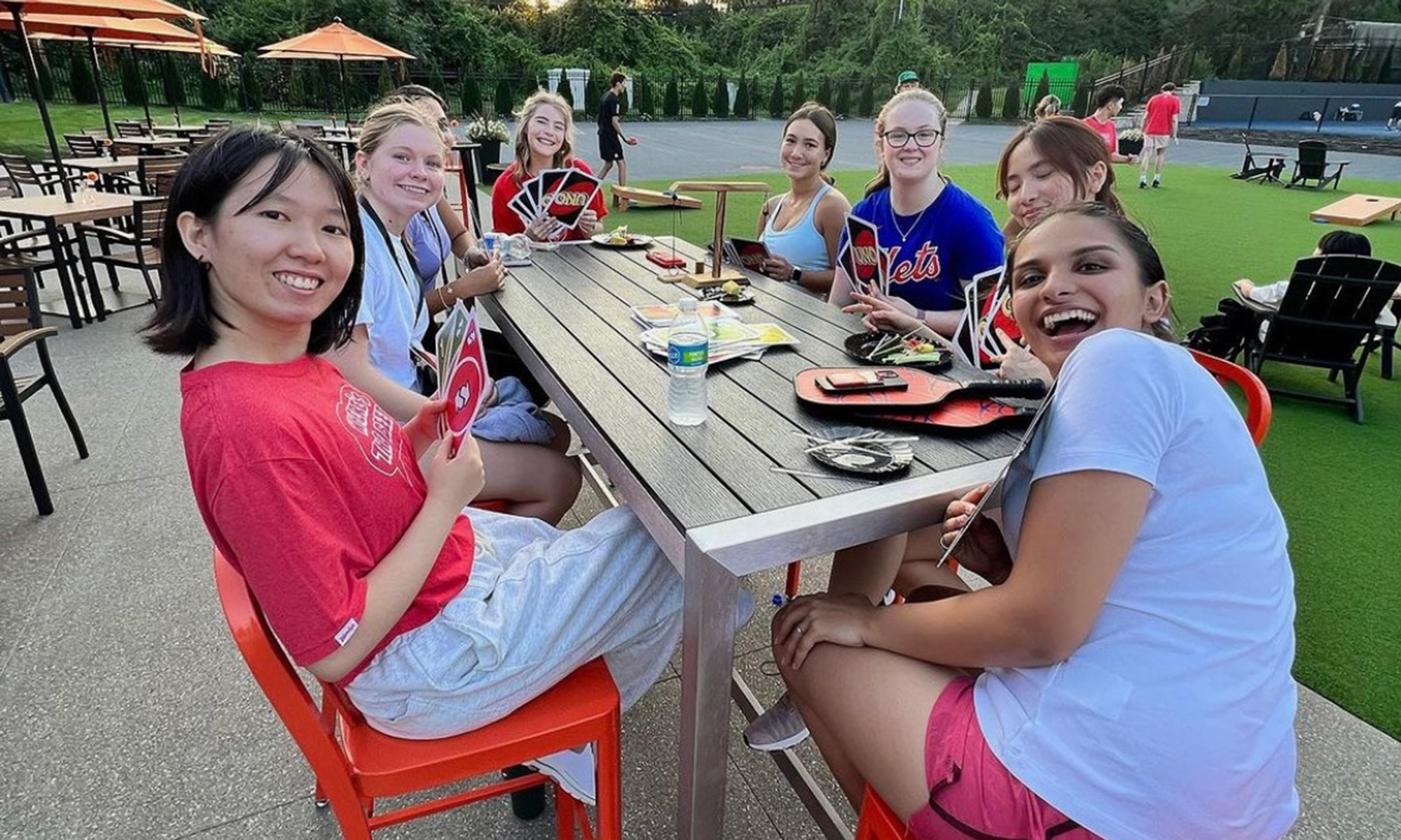 Students around a table