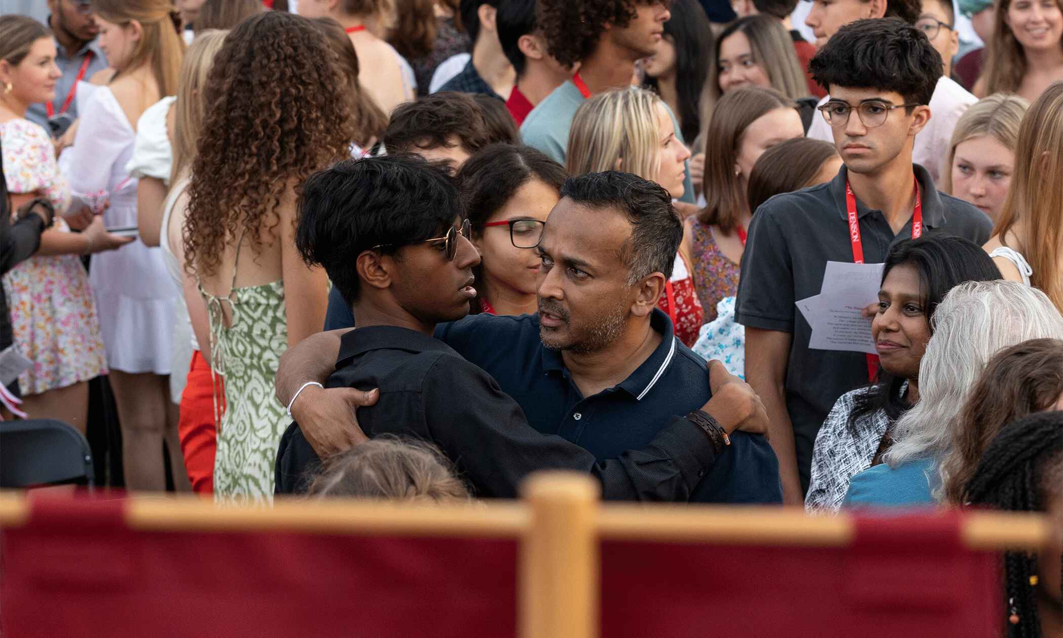 Final goodbyes at college drop-off