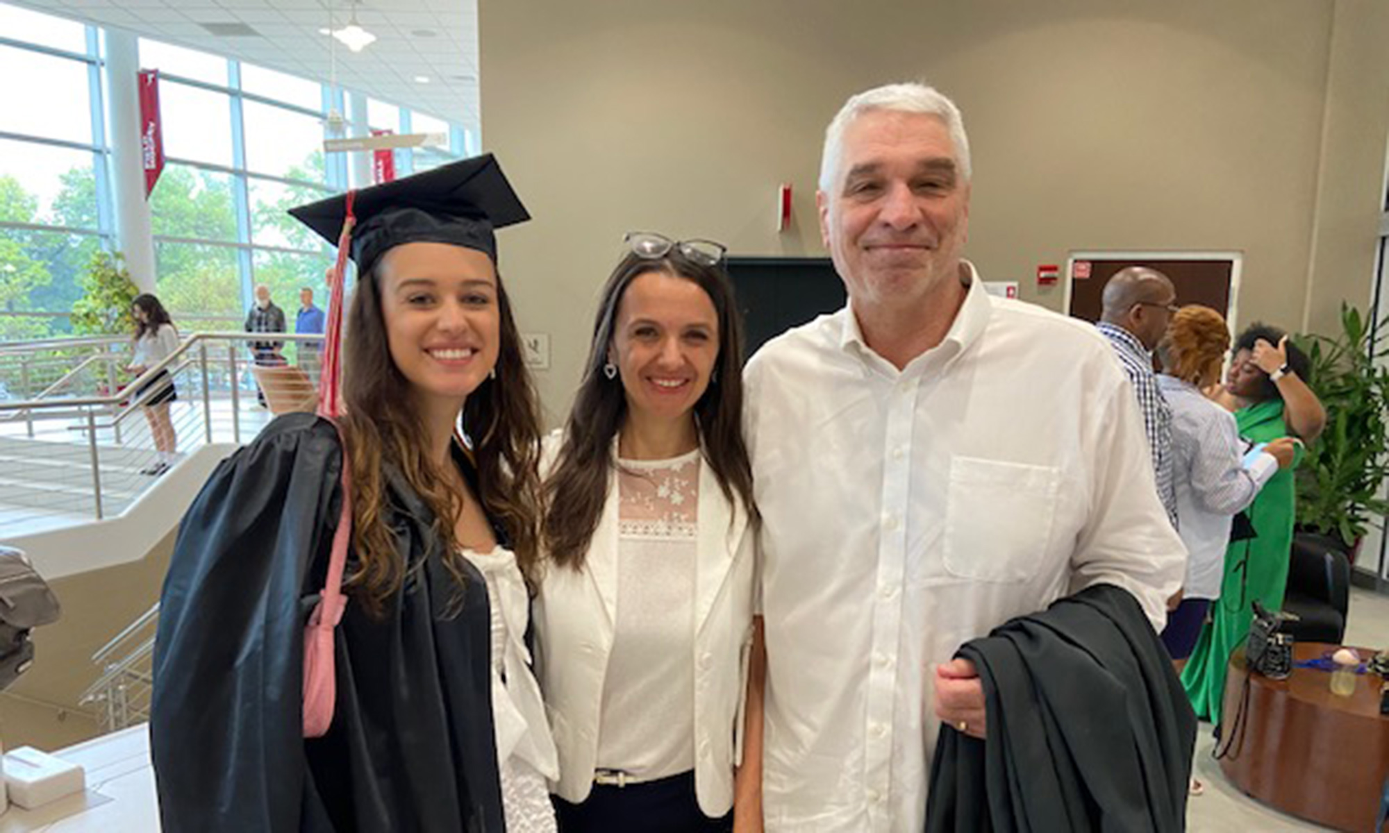 Tara Culibrk with her mother and swim coach Gregg Parini