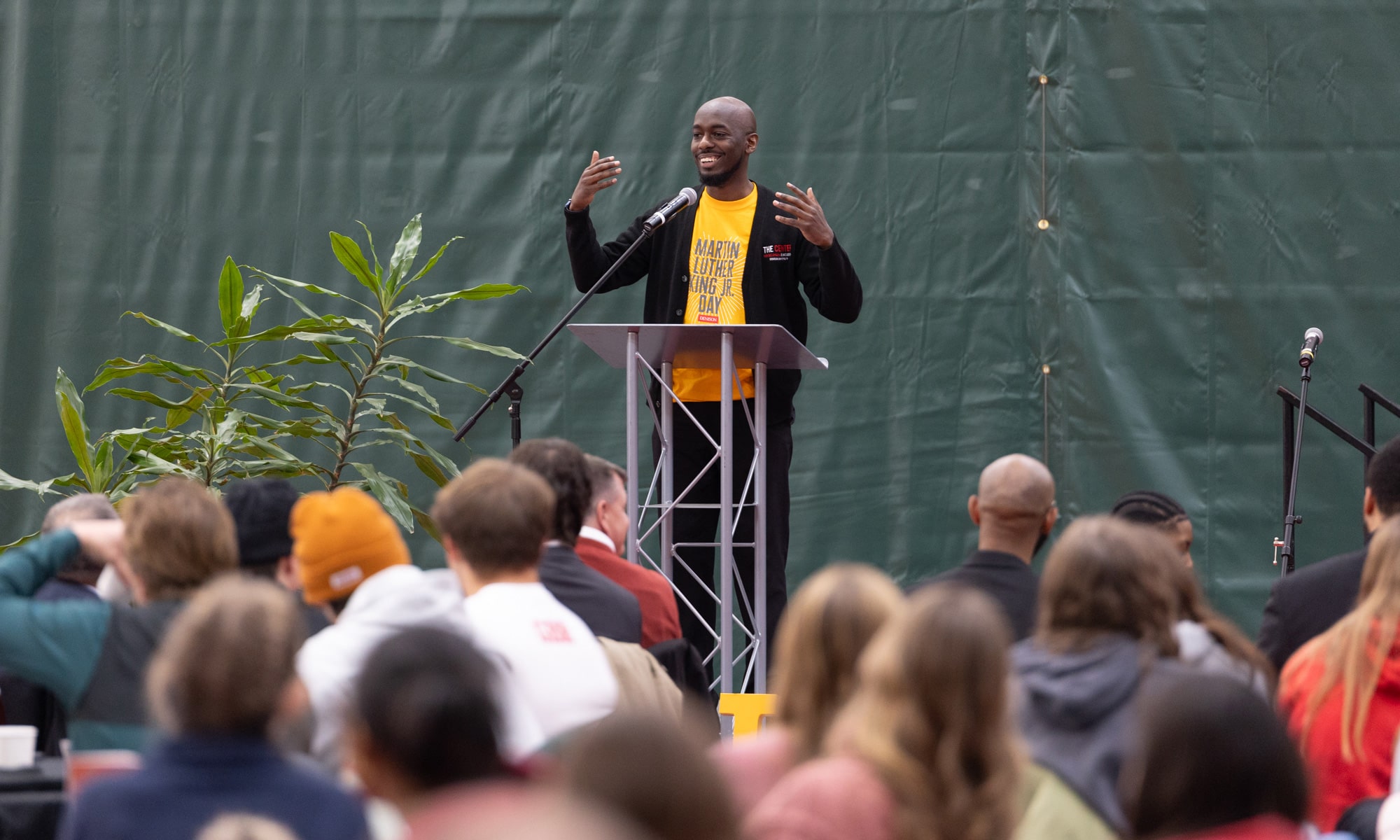 Richard Brown, director of the Center for Belonging and Inclusion, provides closing remarks at the MLK brunch.