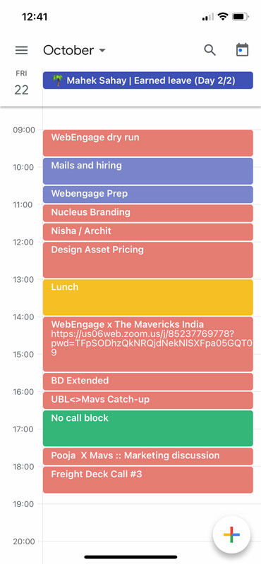  Archit's Google calendar