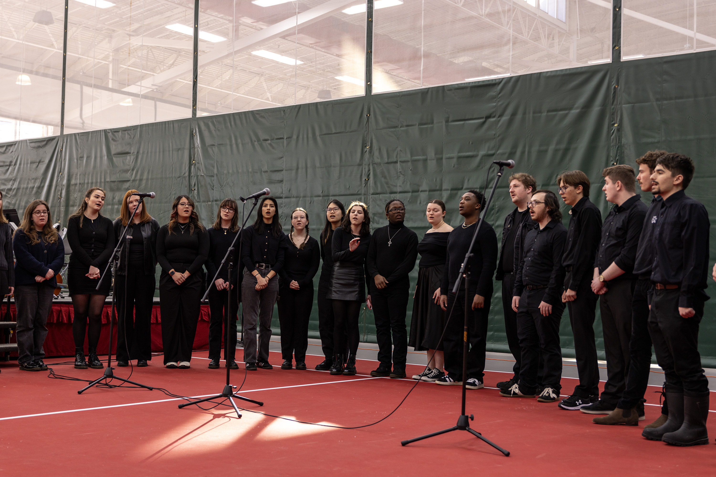 Denison students singing at the Mitchell Center