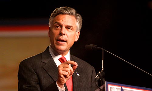 Former Utah Governor Jon Huntsman Jr. speaking in a public forum