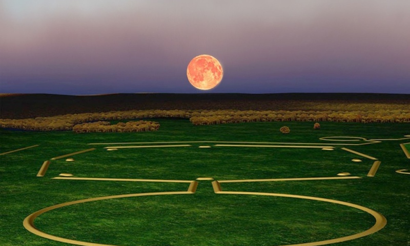 Moonrise at the Octagon Earthworks, Newark Ohio poster