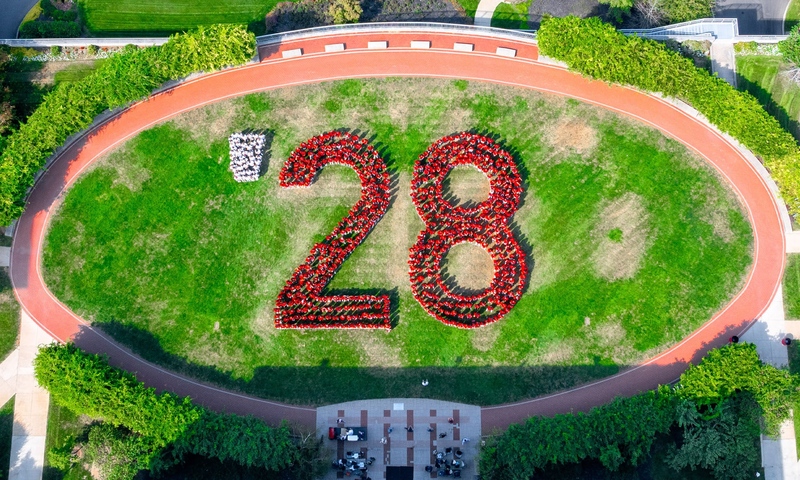 Aerial photo of the Class of 2028