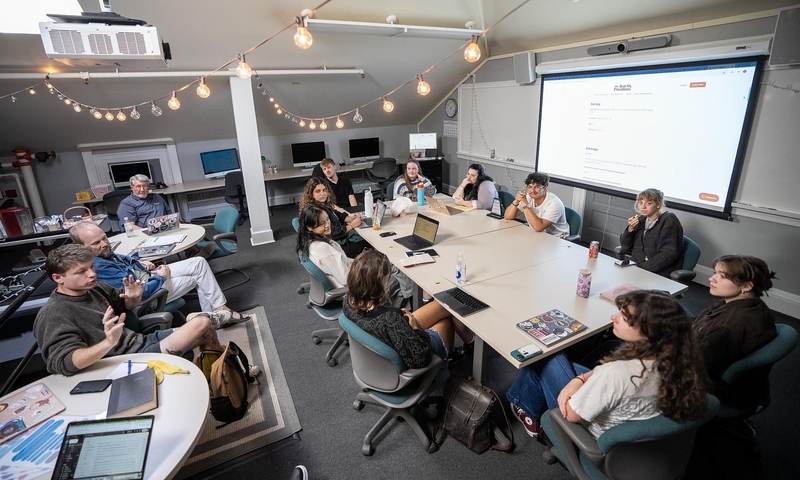 Staff of The Reporting Project gathered for a meeting.