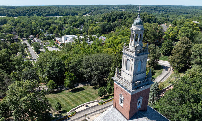 A view from above Swasey chapel overlooking south campus.