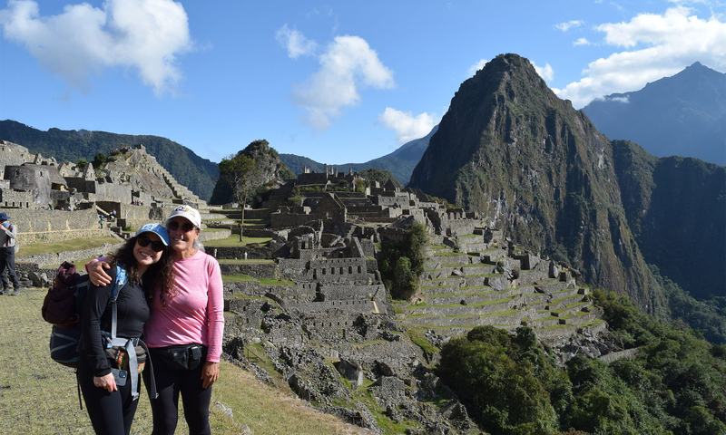 Micaela Vivero in front of large mountains 