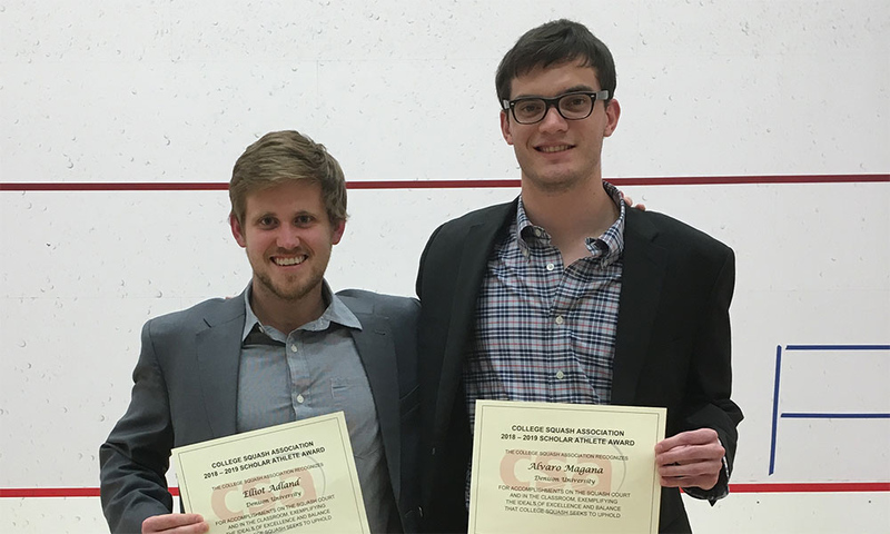 Elliott Adland '19 (left) and Alvaro Magaña '19 (right) were mens Squash Captains during the 2018-19 season.