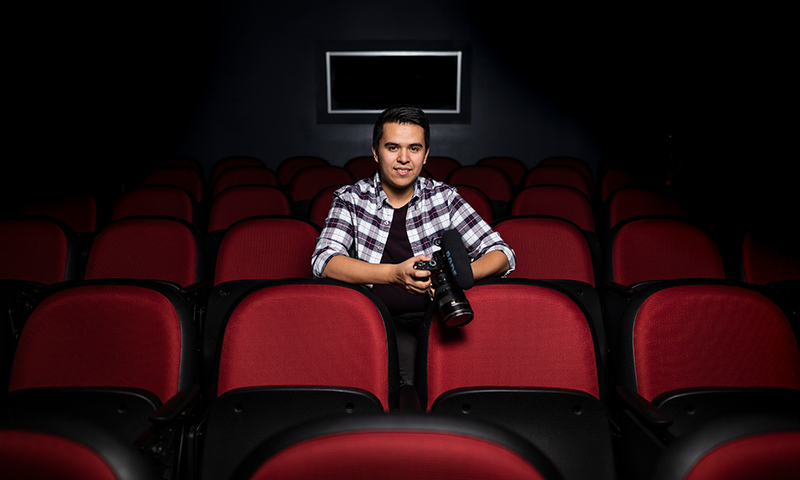 Alex Lopez in the Screening room