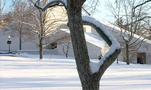 Photo of Burke Hall in winter