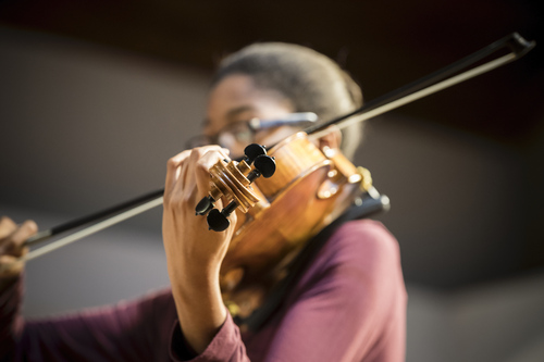 Student playing violin