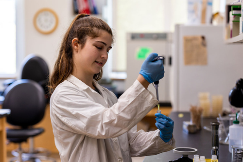 Student in lab