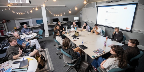 Staff of The Reporting Project gathered for a meeting.