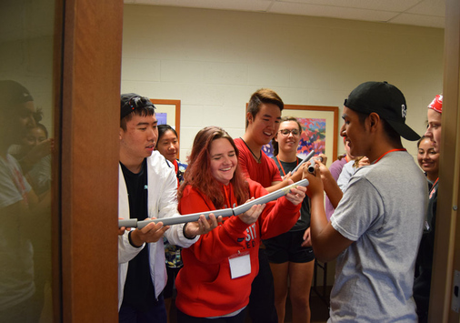 Students participating in an activity at DU Lead