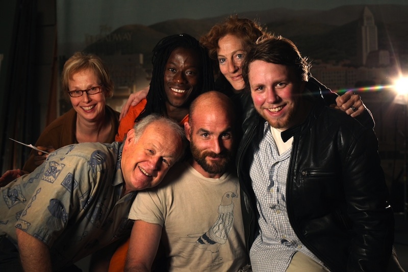 Northern Light Productions. Clockwise, starting top left: Linda Matchan, Yamoussa Bangoura, Susan Gray, Taylor Dueweke, Guillaume Saladin, and Bestor Cram. (Photo by Michele McDonald)