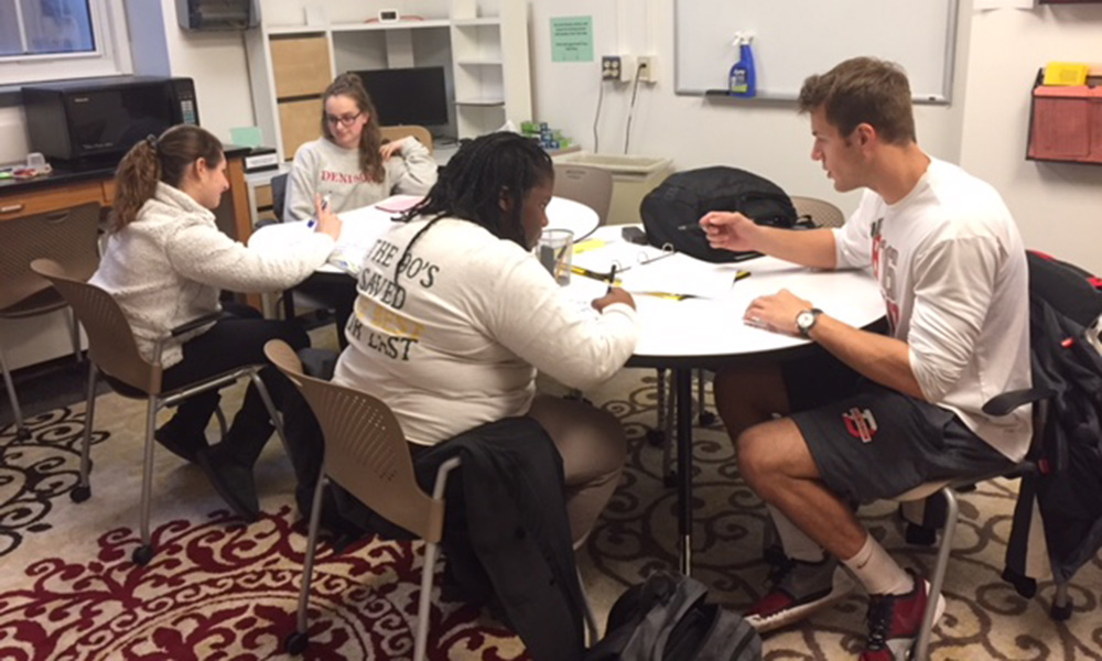 Students in the tutoring center