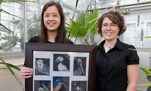 Megan Van Horn and Associate Professor of Biology Laura Romano