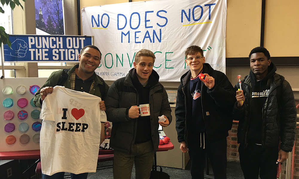 Students attending the Punch Out the Stigma program