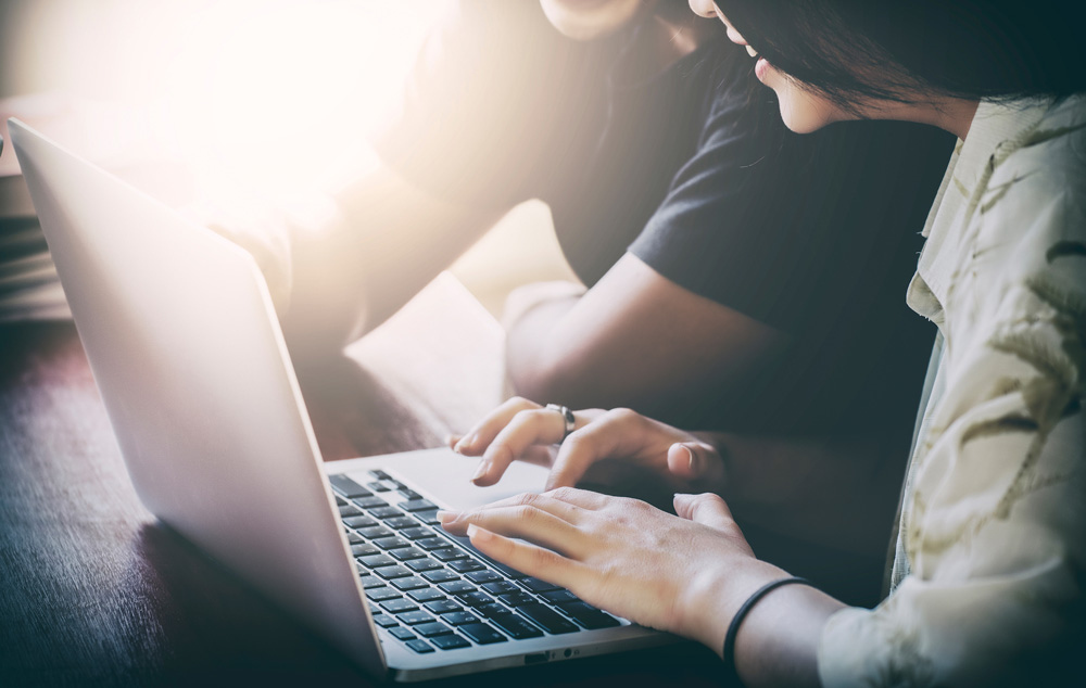 students at a computer