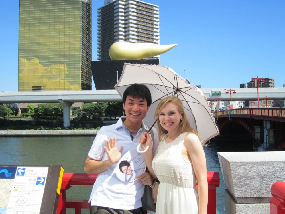 Karen Maruyama on a bridge in japan