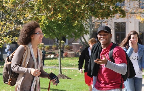 Denison students on the quad